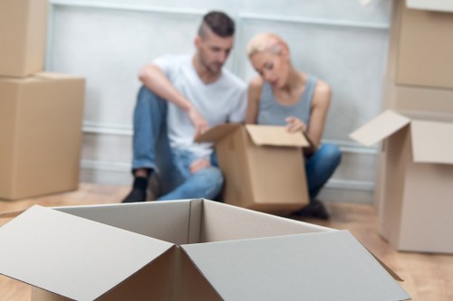 Packing boxes and furniture for a small removal job