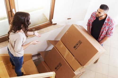 Preparing boxes and furniture for a man and van move in Northkensington